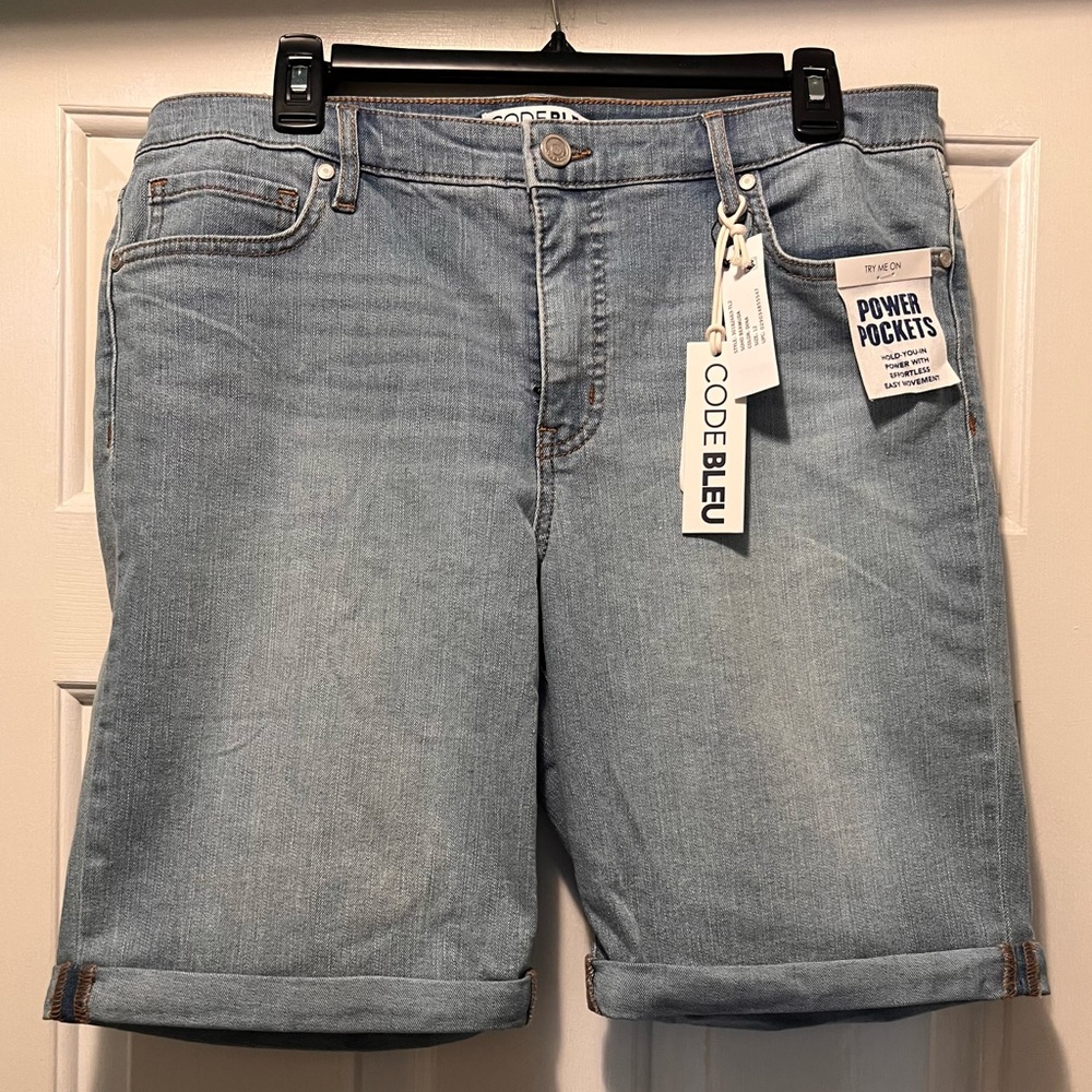 Code Bleu Light Blue Denim Shorts
